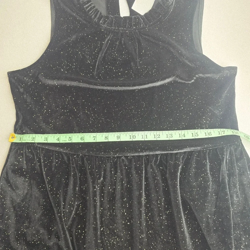 J. Crew NWT -1217‎ Shimmer Velvet Black Tiered Midi Dress BV968 Womens Size 10